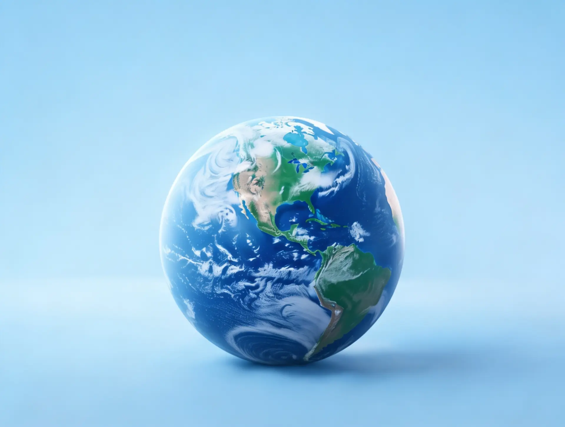 Globus mit Europa und den Kontinenten auf hellem Hintergrund
