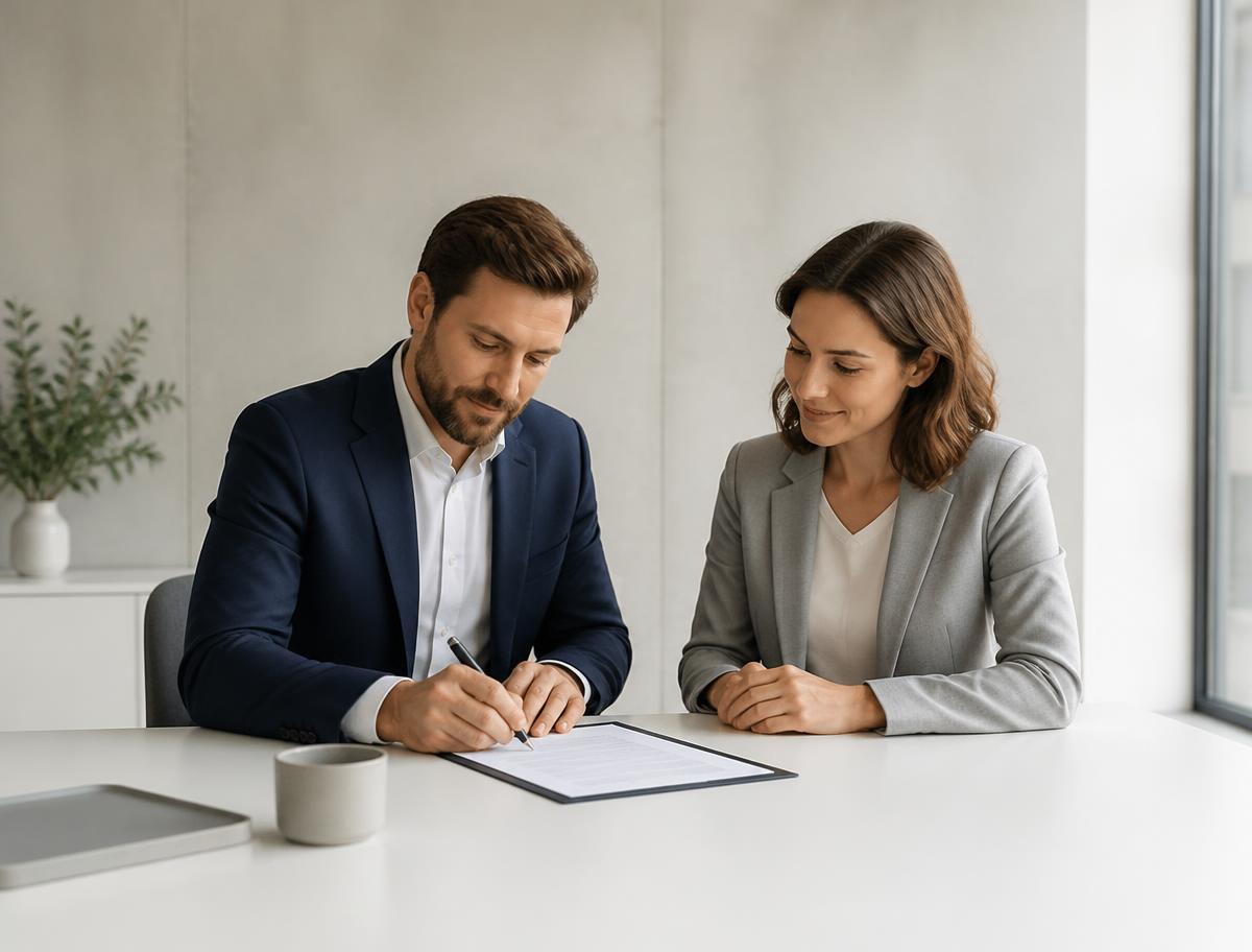 Handshake at a bright meeting table